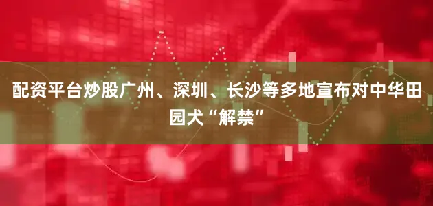 配资平台炒股广州、深圳、长沙等多地宣布对中华田园犬“解禁”